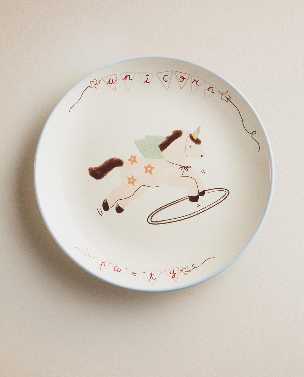 ASSIETTE ENFANT CÉRAMIQUE LICORNE
