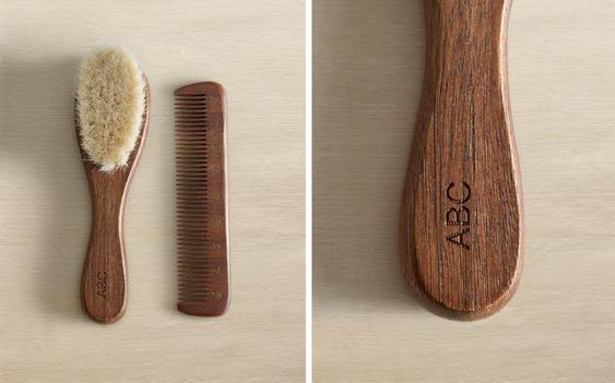 ENSEMBLE BROSSE ET PEIGNE FLEURS BÉBÉ