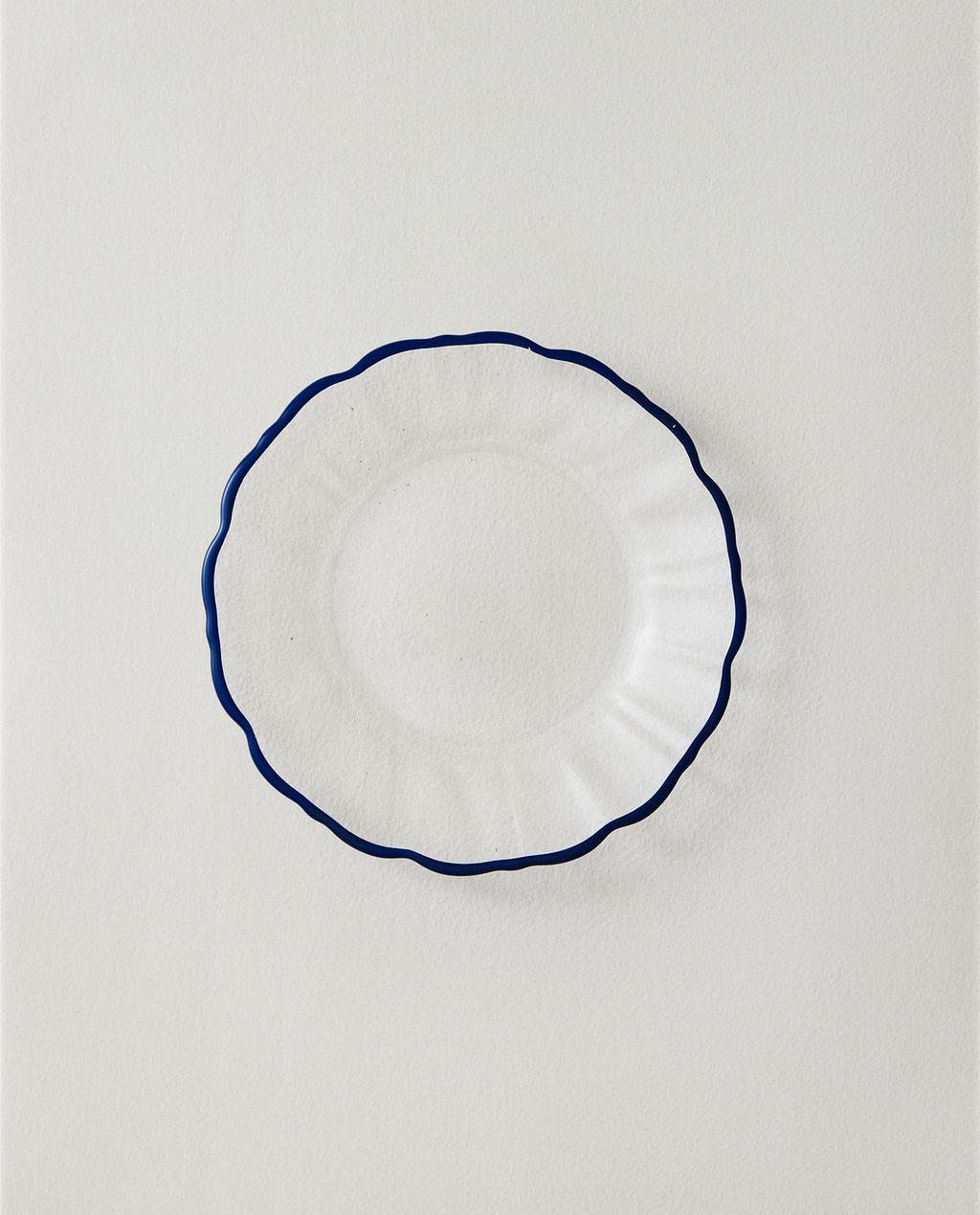GLASS SIDE PLATE WITH RIM