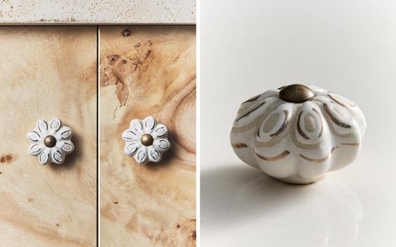 UCHWYTY CERAMICZNE KWIATY (ZESTAW 2 SZT.)