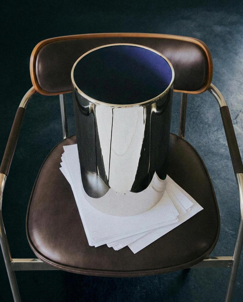 CORBEILLE À PAPIER CYLINDRIQUE MÉTAL