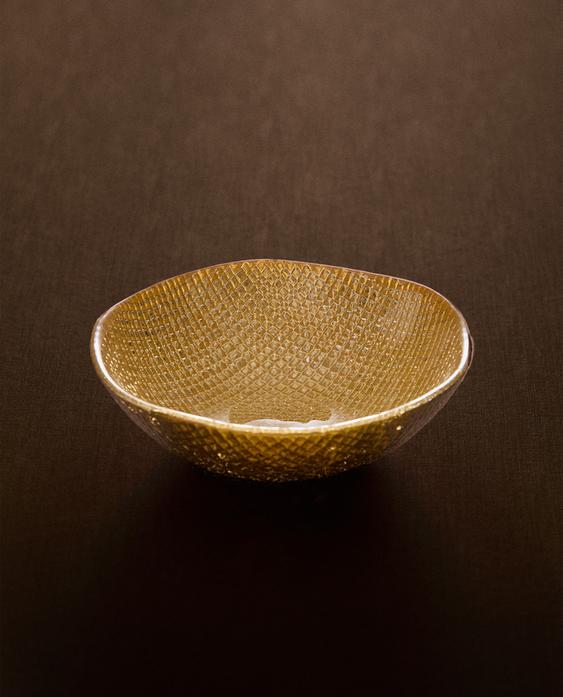 GOLDEN IRREGULAR GLASS BOWL