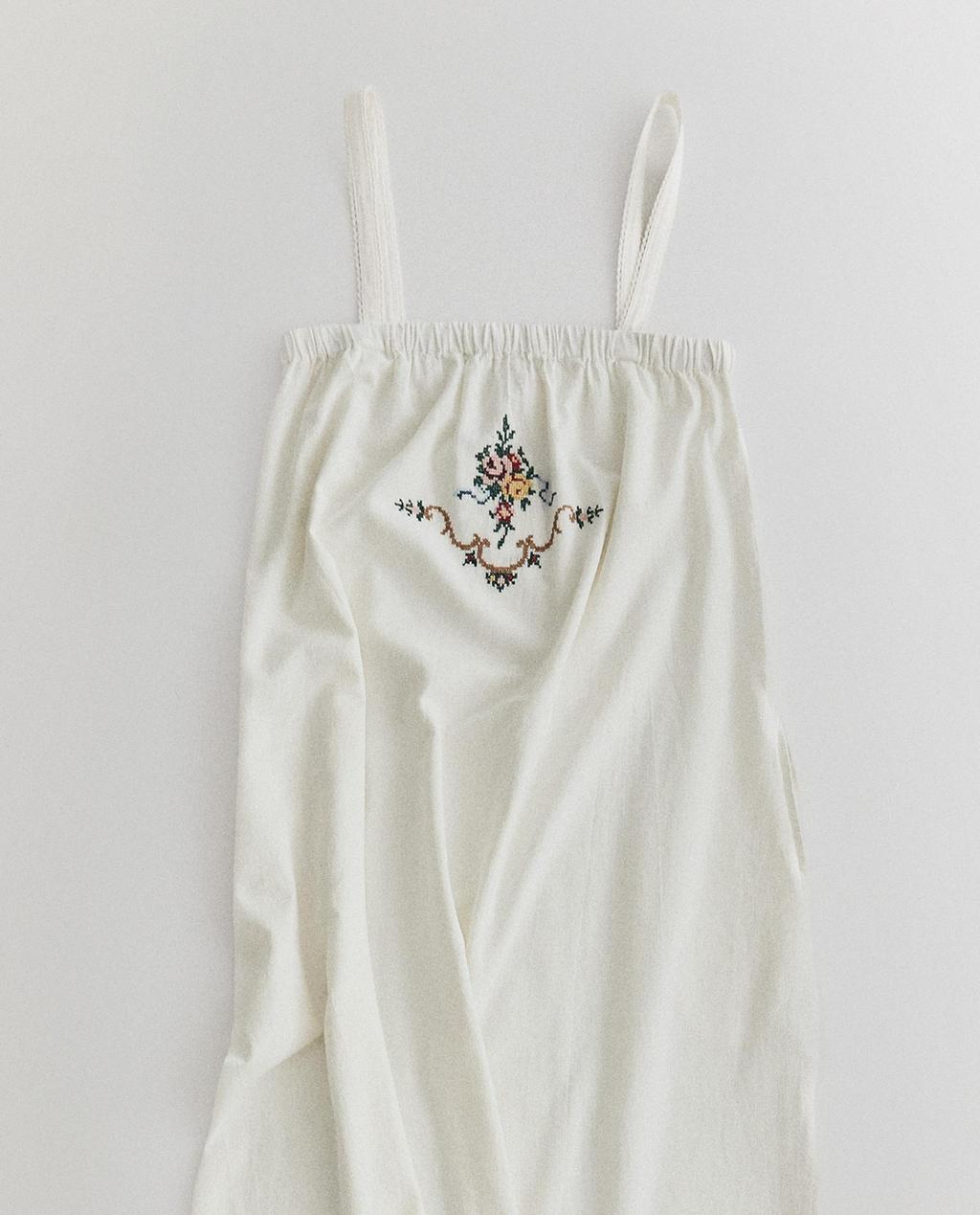 VESTIDO ALGODÓN LINO BORDADO