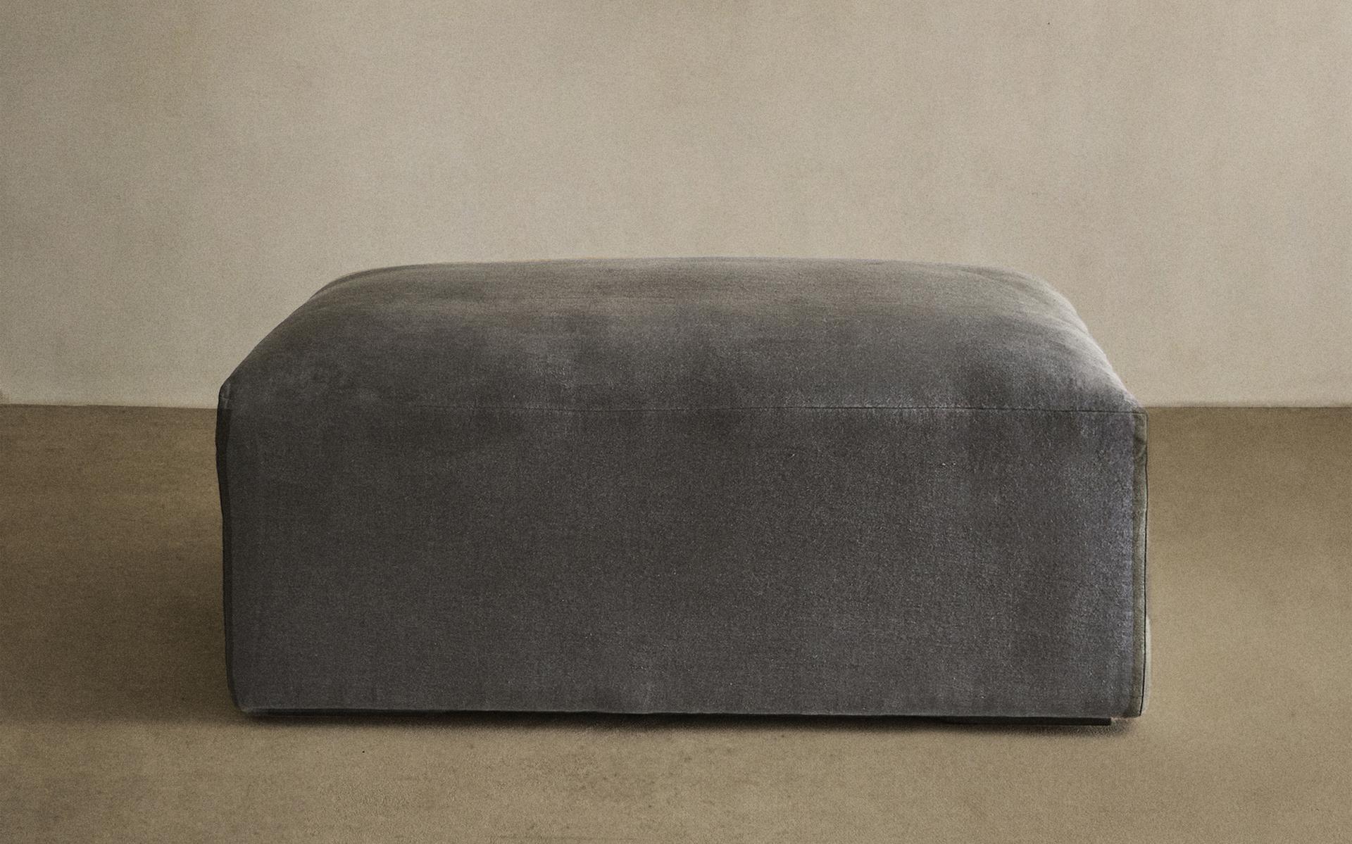 FADED LINEN OTTOMAN