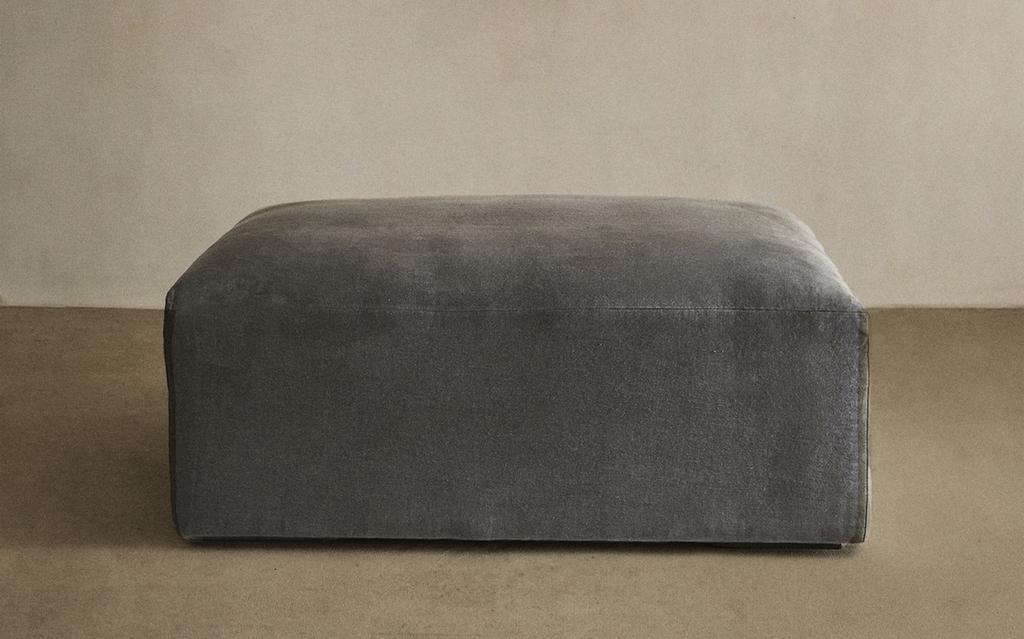 FADED LINEN OTTOMAN
