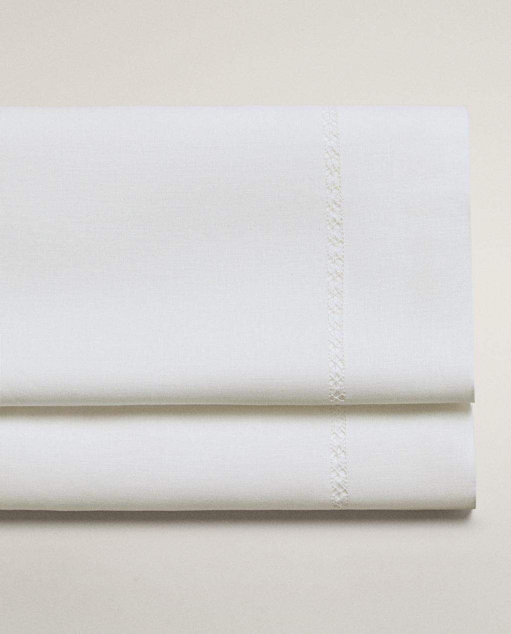 HEMSTITCHED LINEN FLAT SHEET