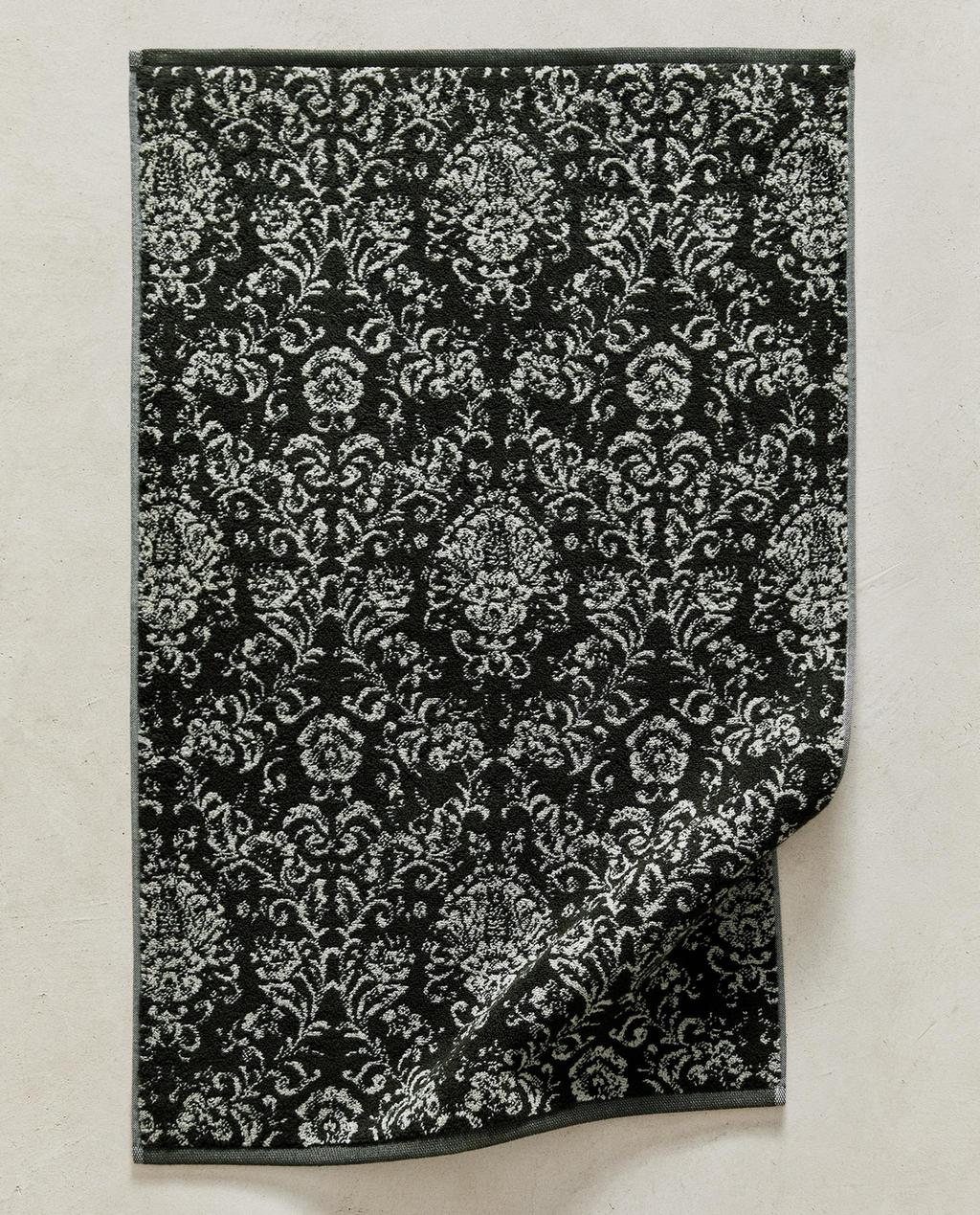 FLORAL JACQUARD TERRY BATH MAT