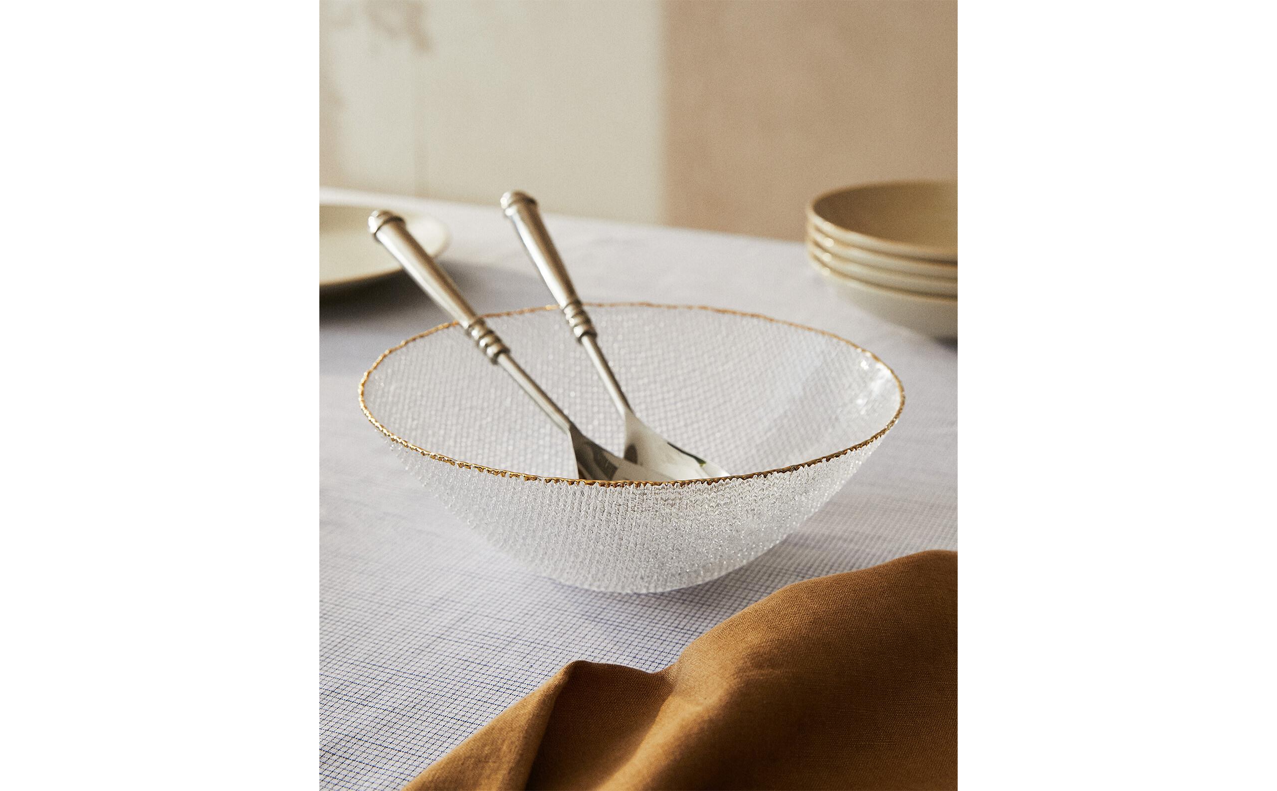 ENSALADERA VIDRIO RELIEVE BRILLANTE FILO