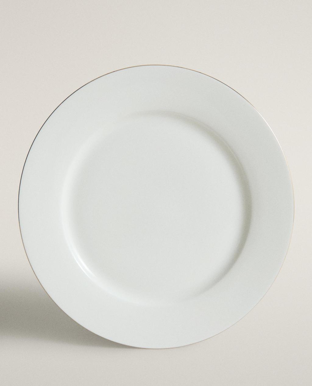 RIMMED BONE CHINA DINNER PLATE