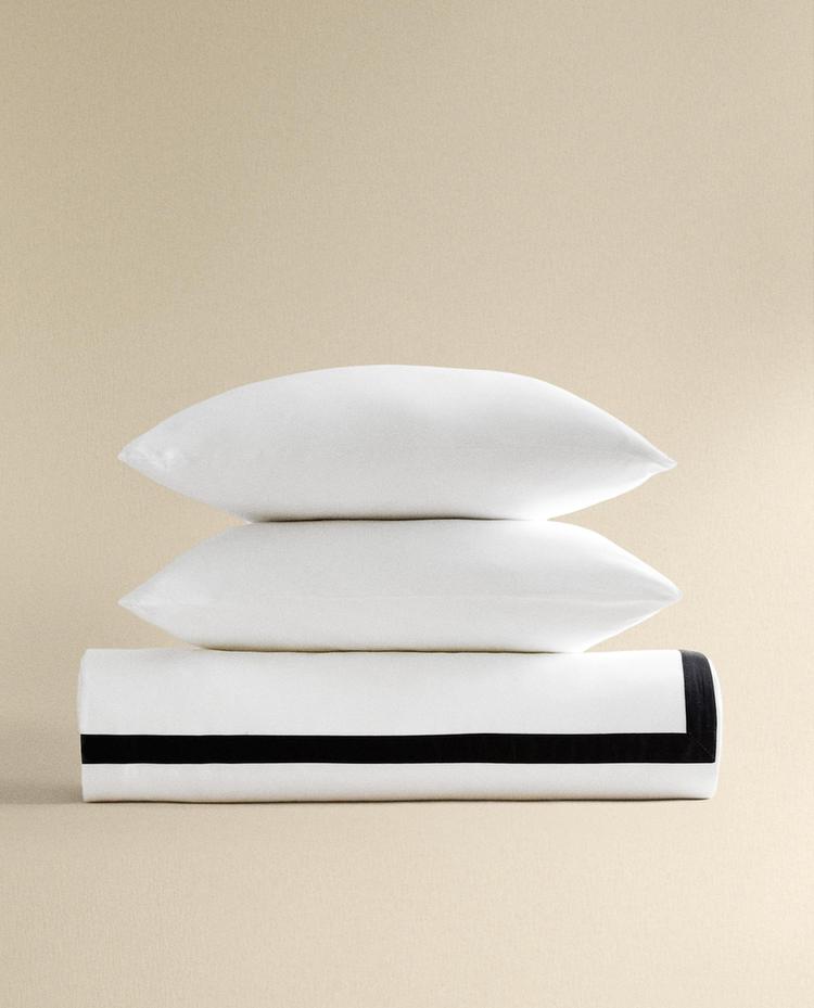 BORDERED SATEEN DUVET COVER