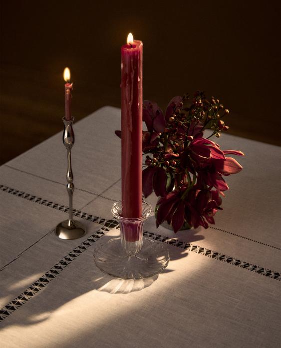 TRANSPARENT GLASS CANDLEHOLDER