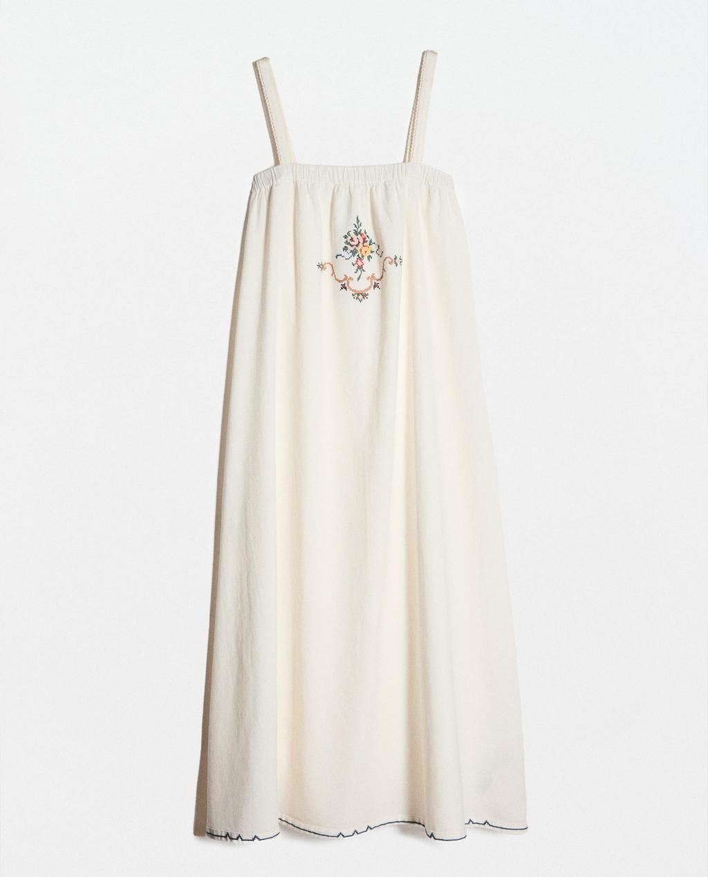 ROBE BRODÉE COTON LIN