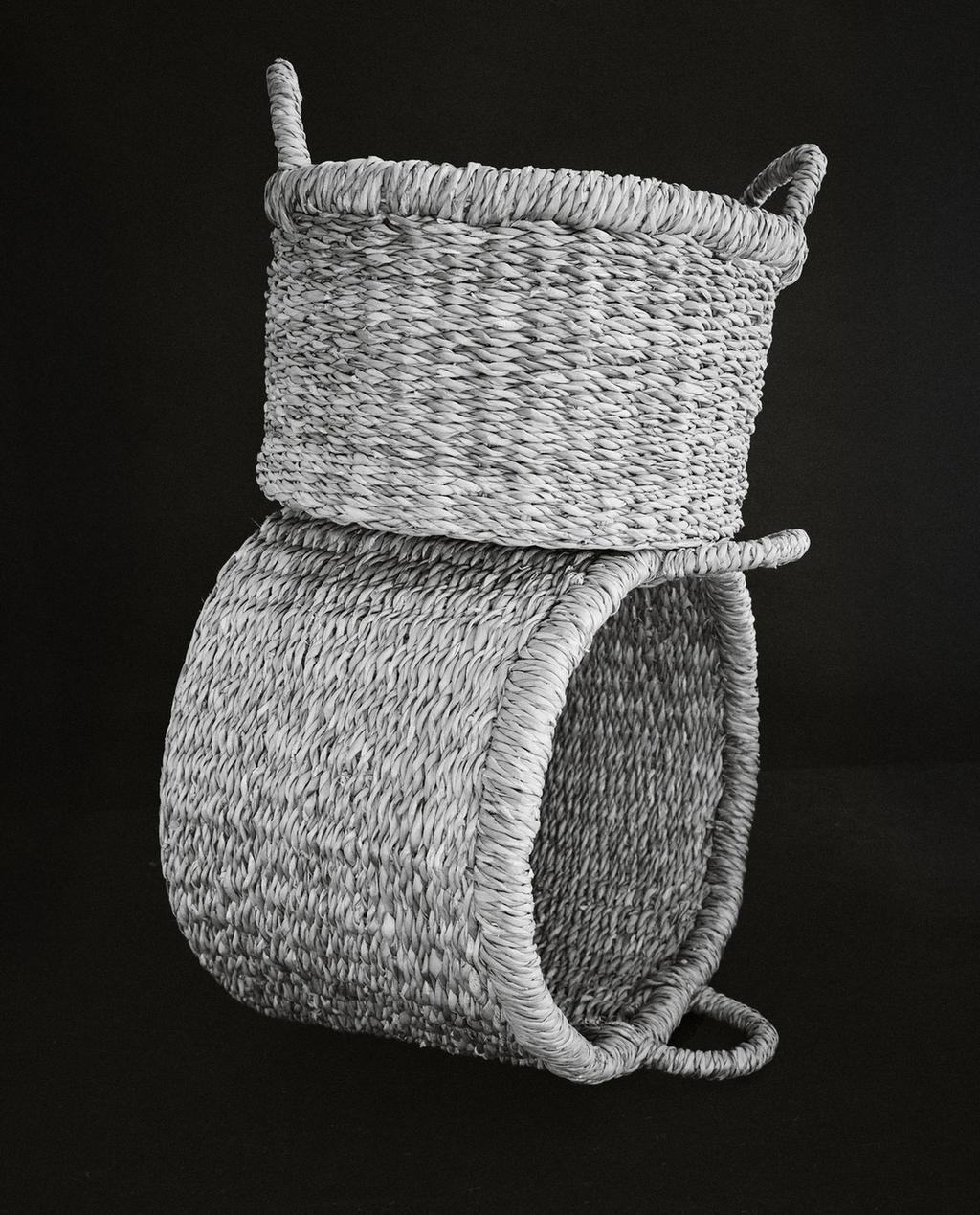 CYLINDRICAL SEAGRASS BASKET