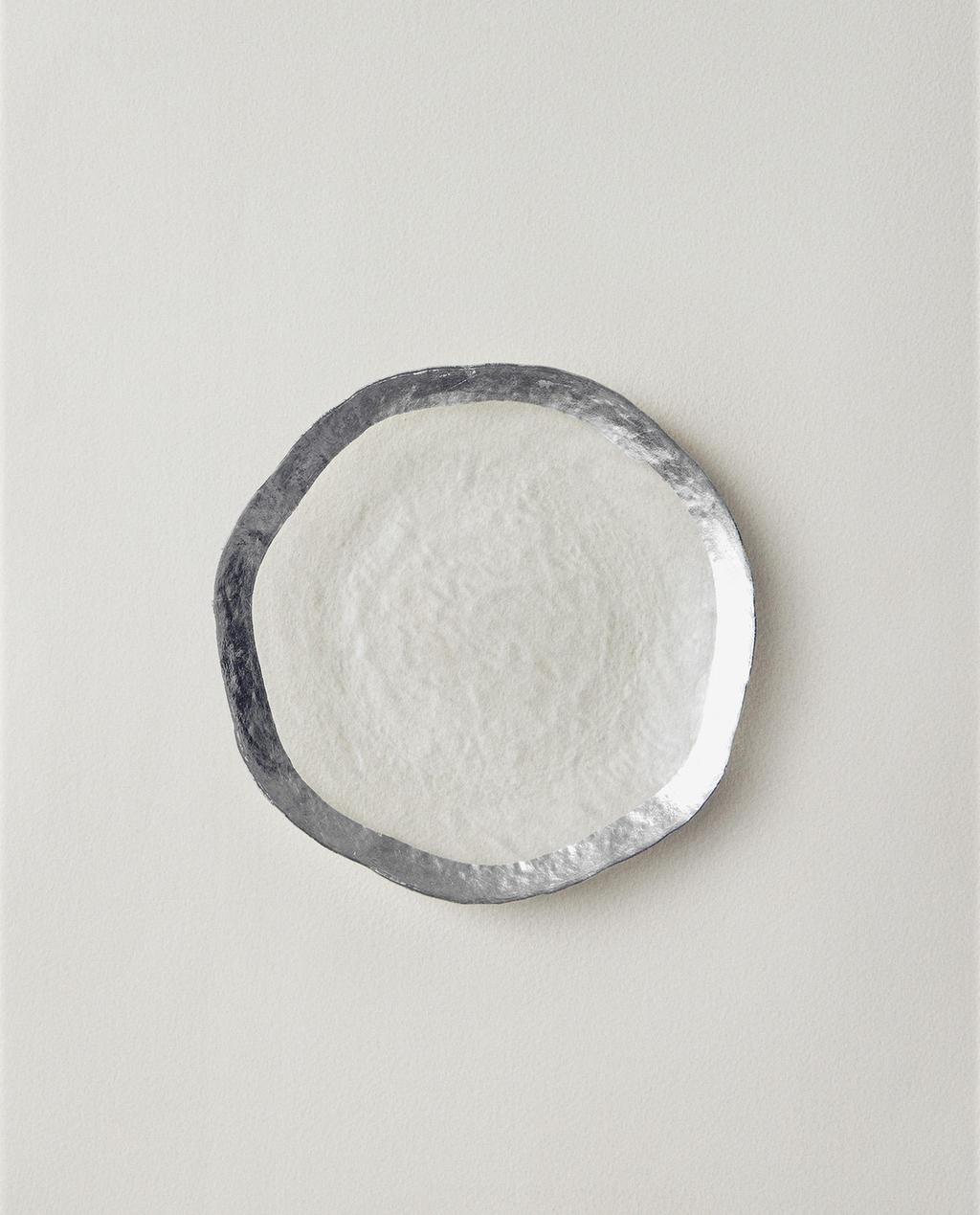 GLASS SIDE PLATE WITH RIM