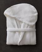 WAFFLE-KNIT COTTON BATHROBE