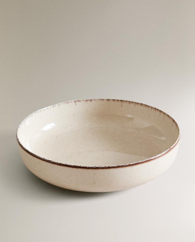 PLATO HONDO PORCELANA FILO ENVEJECIDO