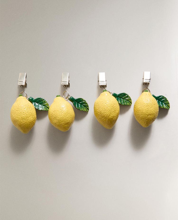 PACK OF LEMON PRINT TABLECLOTH CLIPS (PACK OF 4)
