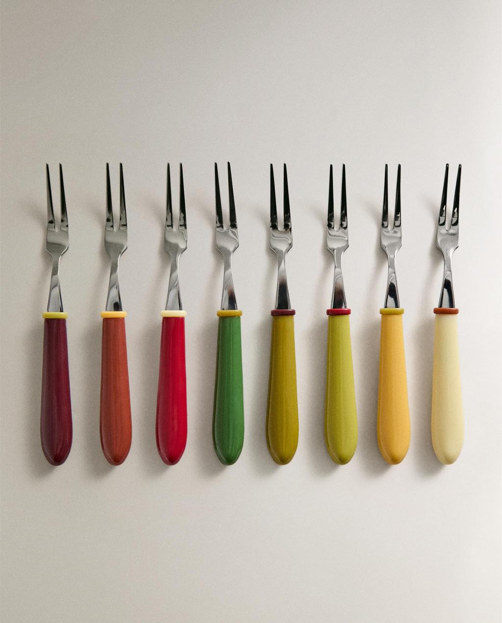 PACK OF MINI COLOURED RESIN FORKS (PACK OF 8)