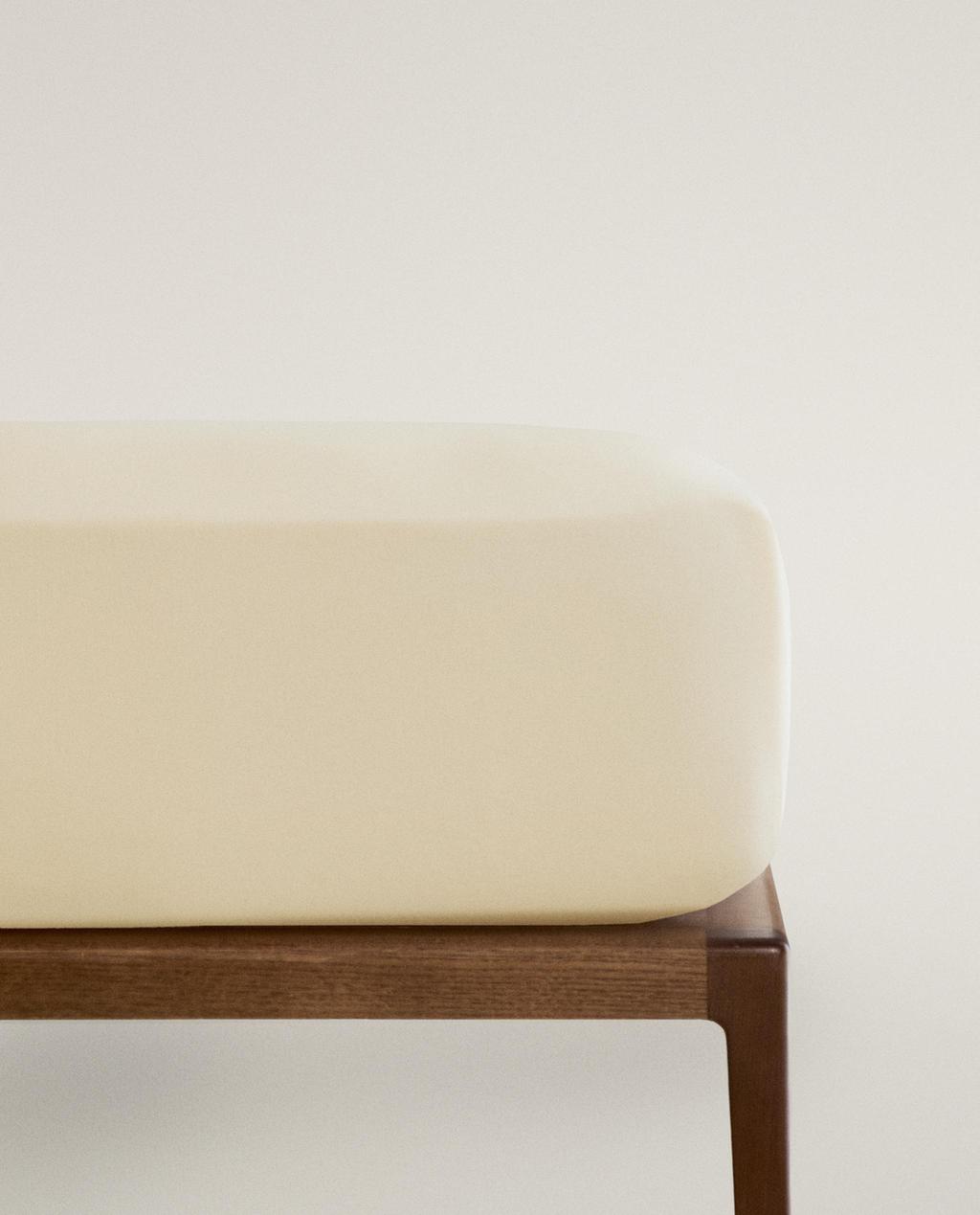 FADED-EFFECT SATEEN FITTED SHEET | 40 CM HIGH (300 THREAD COUNT)