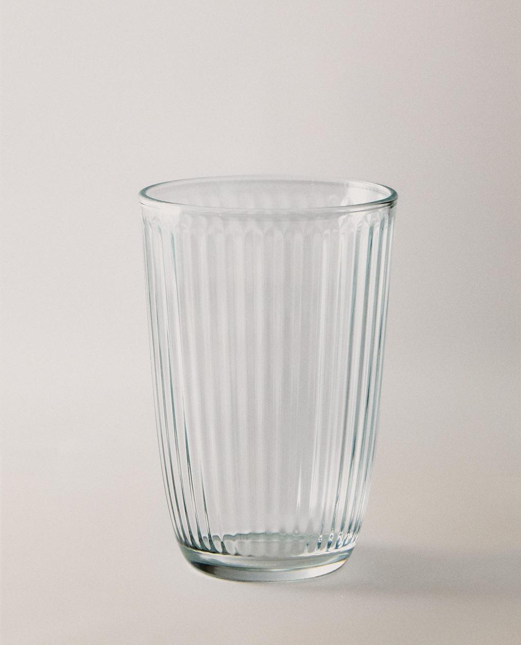 COPO DE SUCO DE VIDRO COM LINHAS