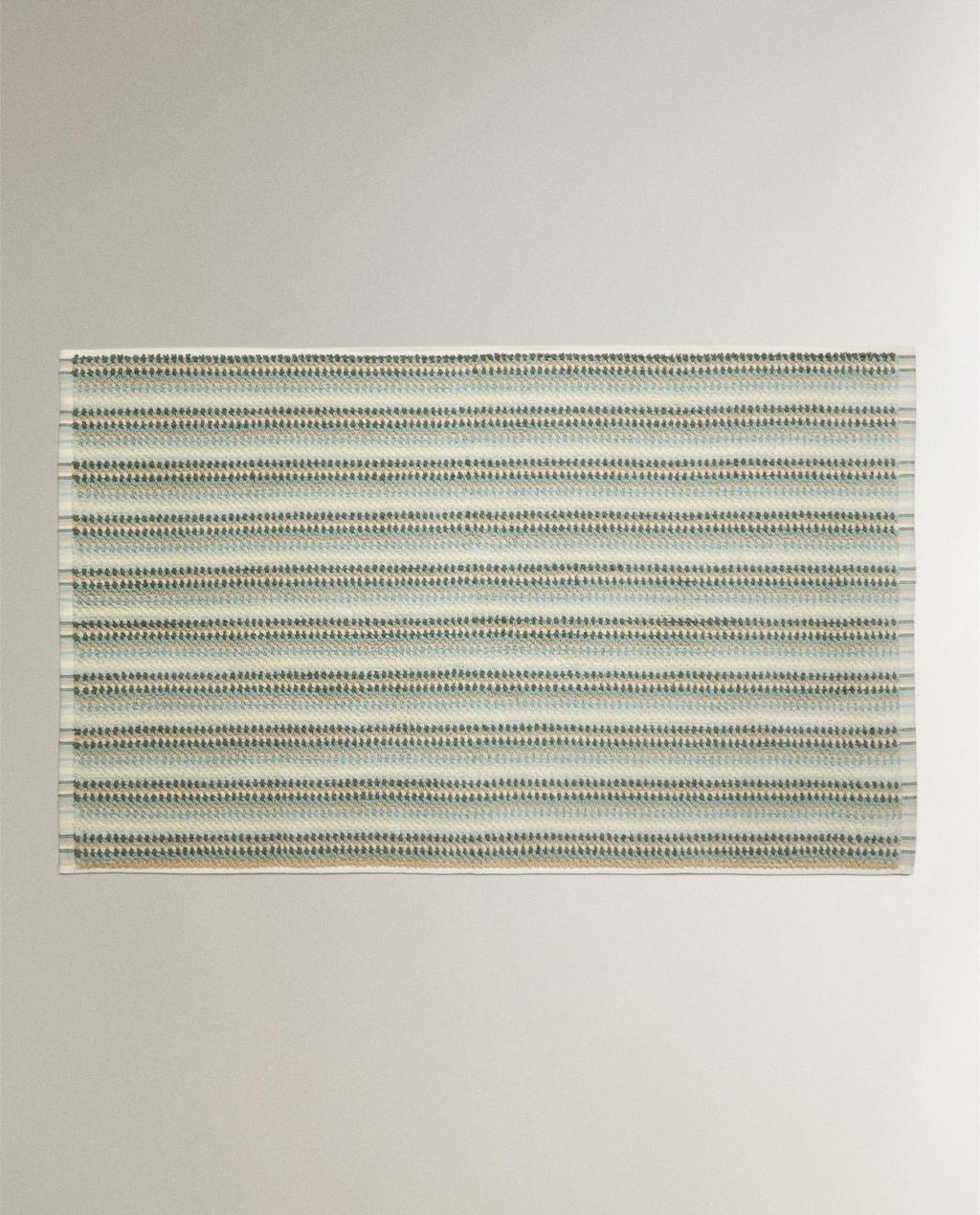 STRIPED COTTON BATH MAT