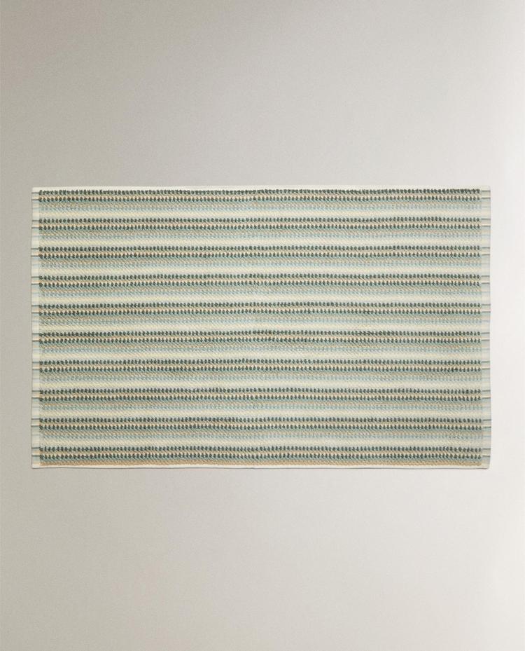 STRIPED COTTON BATH MAT