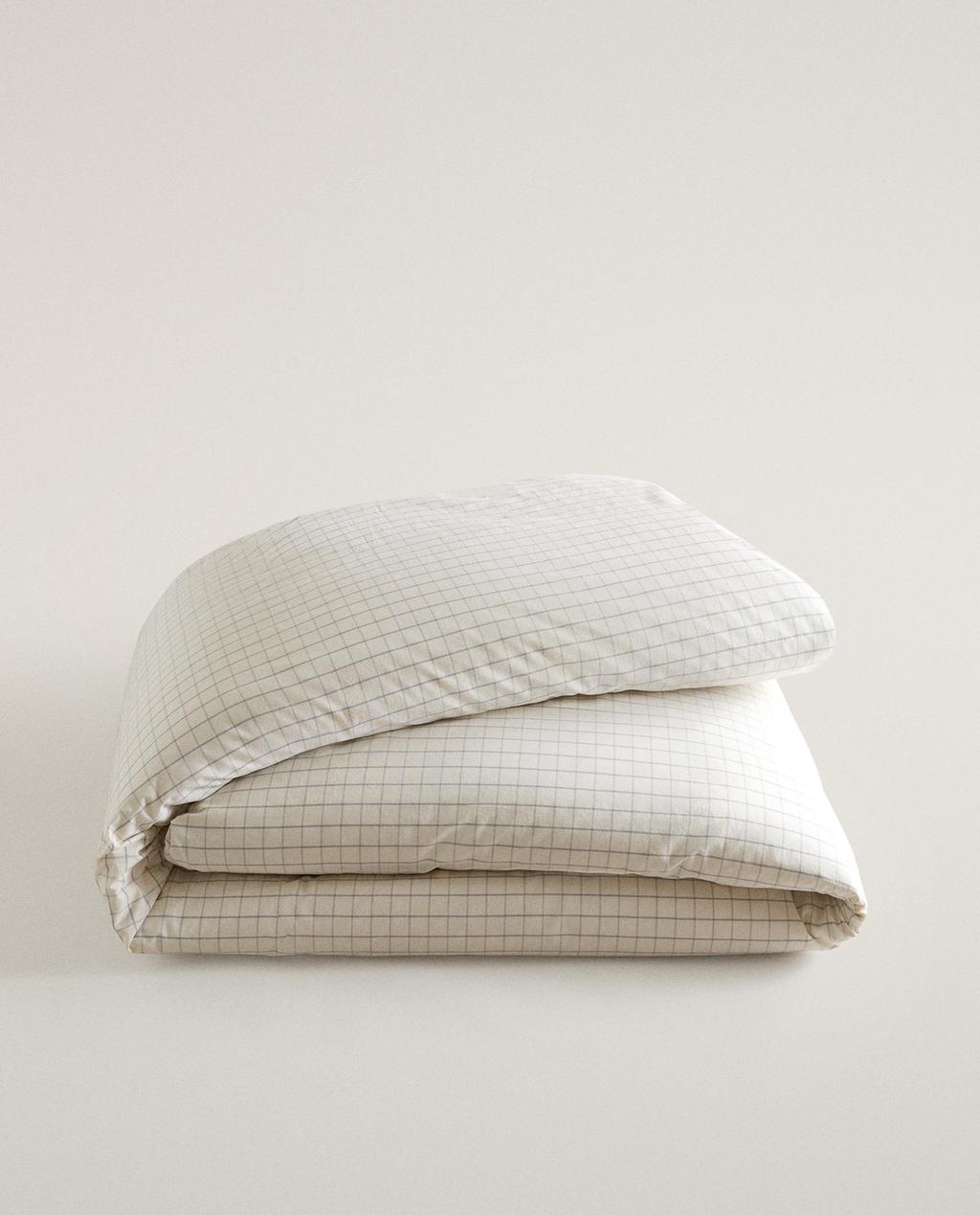 COTTON CHECK DUVET COVER