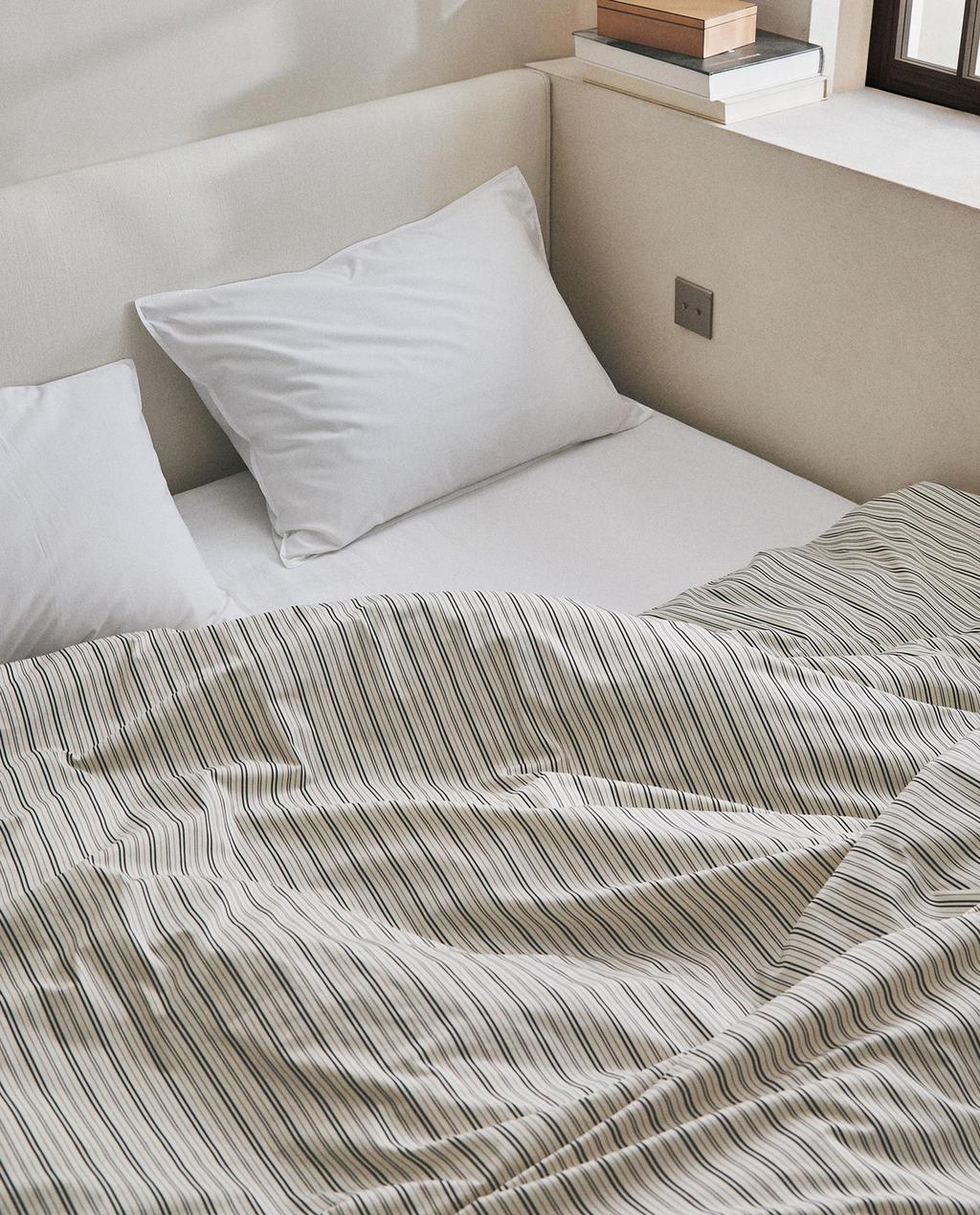 STRIPED PERCALE DUVET COVER