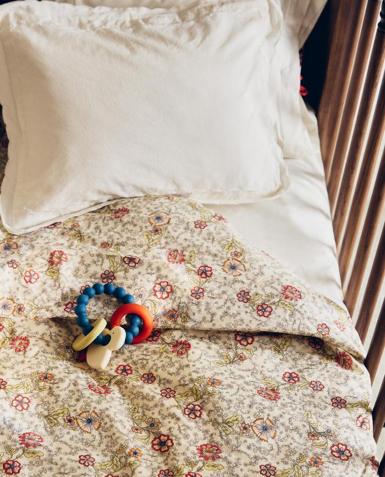 KIDS' FLORAL COTTON DUVET COVER