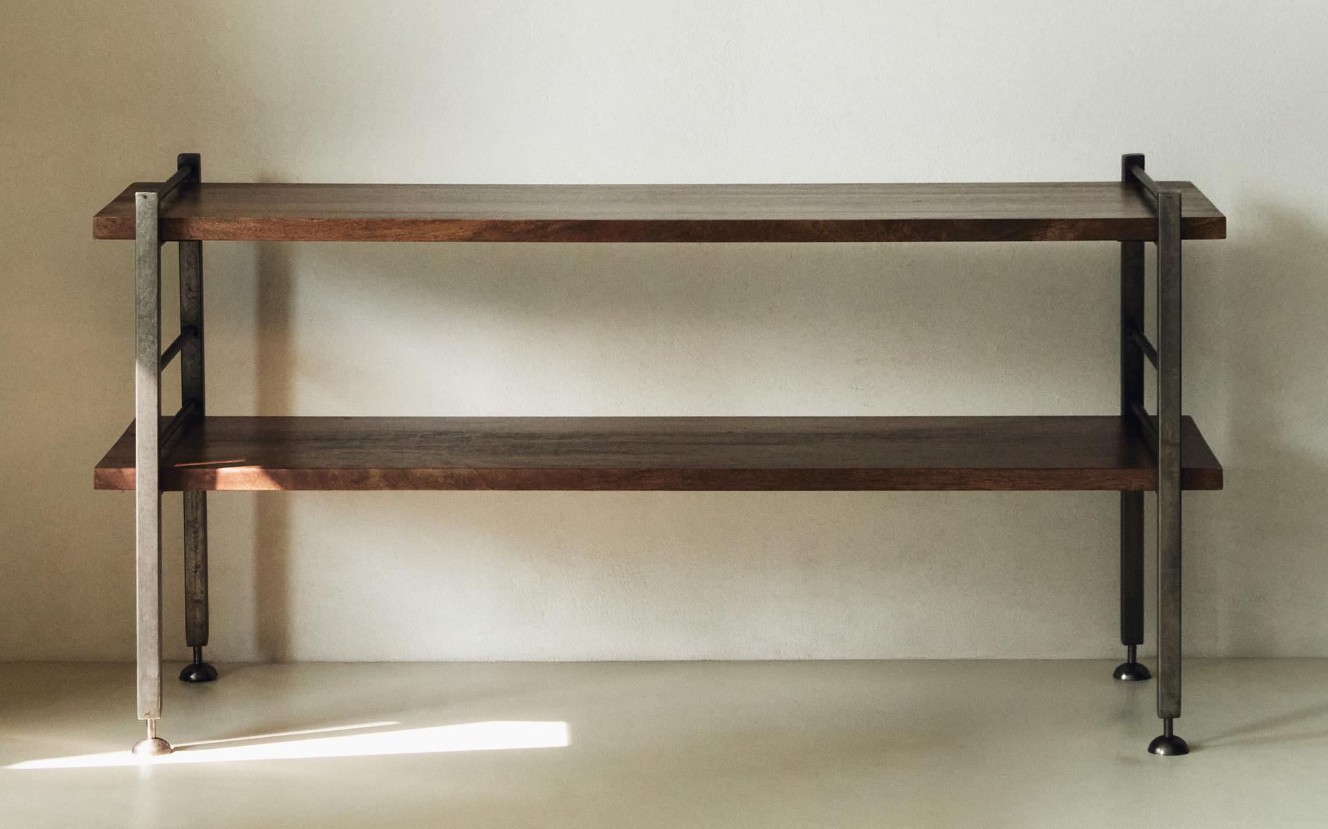 CONSOLLE ACCIAIO E LEGNO