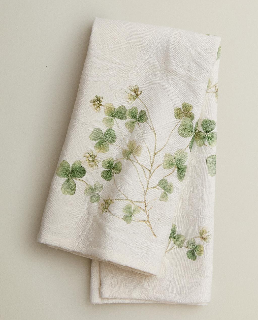 PACK SERVILLETAS JACQUARD PRINT TRÉBOL (PACK DE 2 UNIDADES)