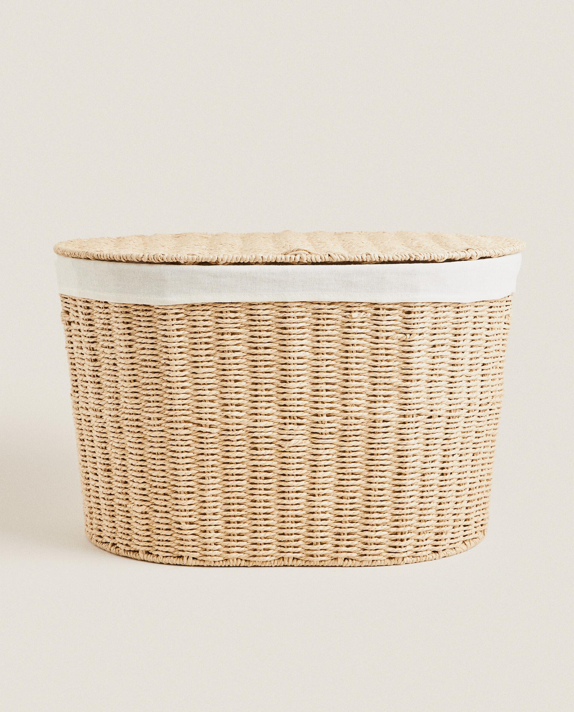 ランドリーバスケット 楕円形 布地内張り | Zara Home 日本/Japan