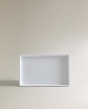 PLATEAU DE BAIN FAÏENCE BLANCHE