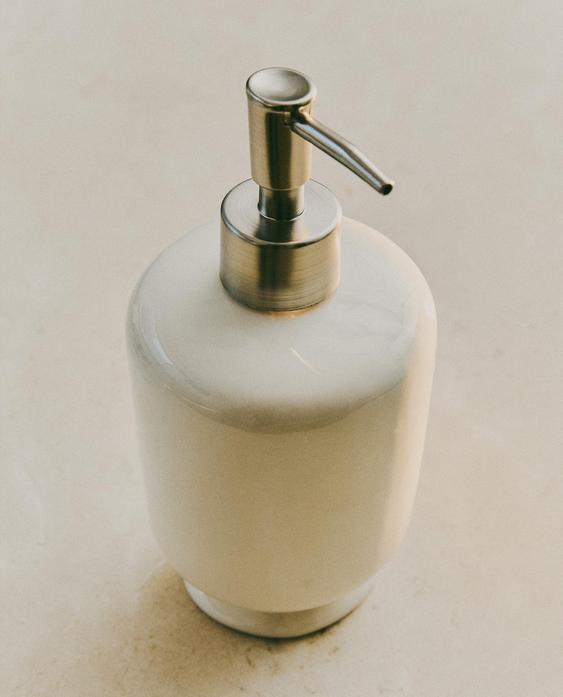 ΚΕΡΑΜΙΚΟ DISPENSER ΜΠΑΝΙΟΥ ΣΕ ΚΡΕΜ ΑΠΟΧΡΩΣΗ