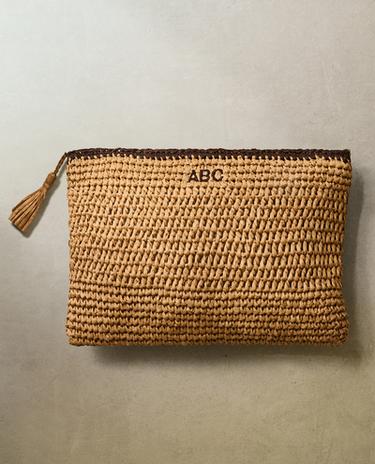 PAPER MAKEUP BAG WITH TRIM DETAIL