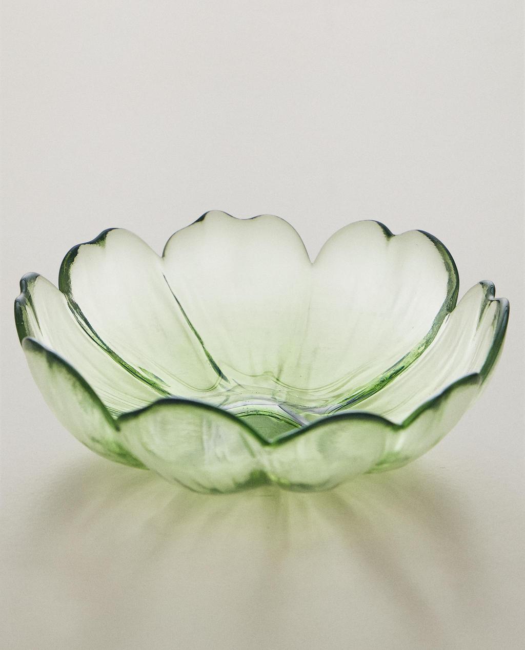 FLORAL GLASS BOWL