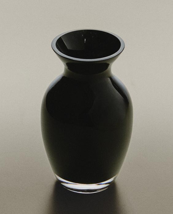 VASO PEQUENO DE VIDRO PRETO