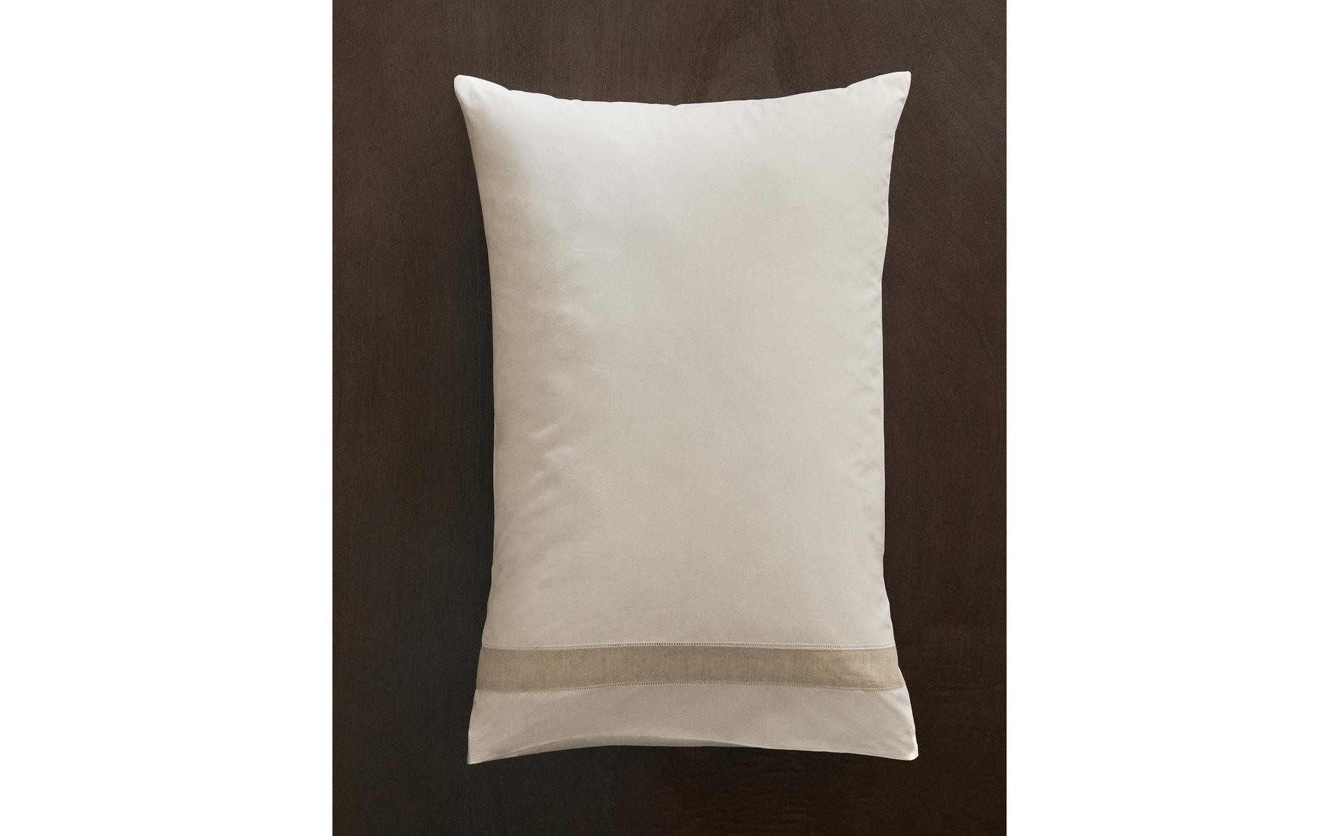 COTTON PILLOWCASE WITH LINEN BORDER