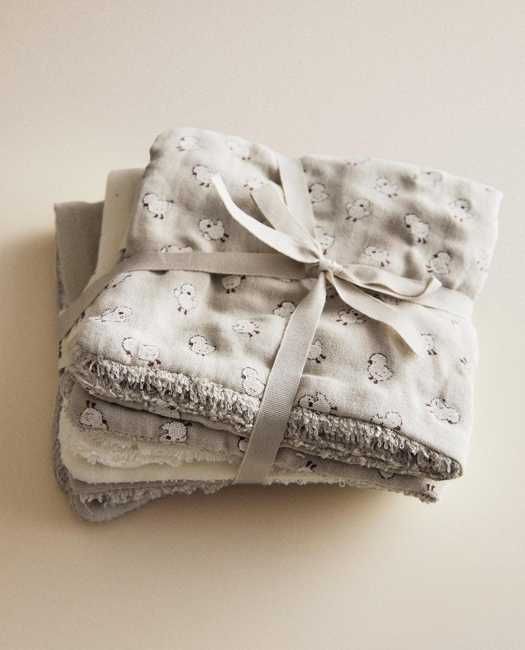 MINI-SERVIETTE BÉBÉ POUSSINS (LOT DE 3)