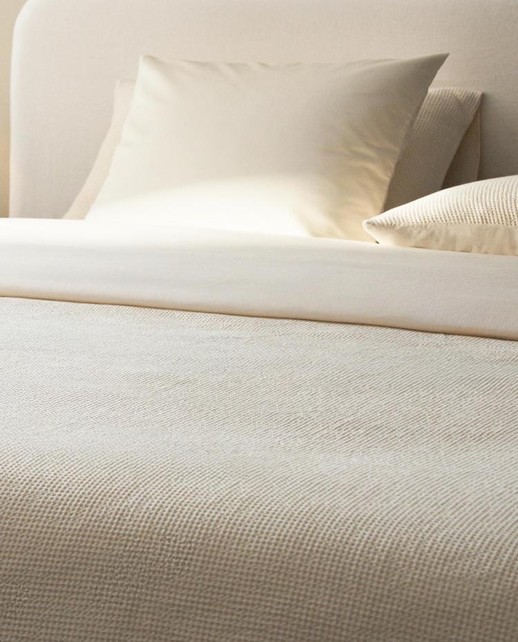 MINI WAFFLE-KNIT COTTON DUVET COVER