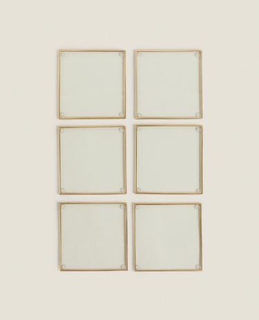 ПОДЛОЖКИ ЗА ЧАШИ ОТ МЕТАЛ И СТЪКЛО (КОМПЛЕКТ ОТ 6 БР.)