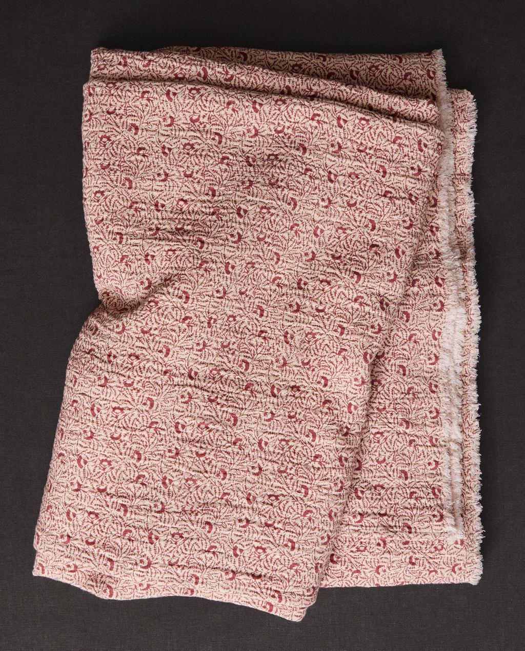 BRANCH PRINT COTTON AND LINEN BEDSPREAD