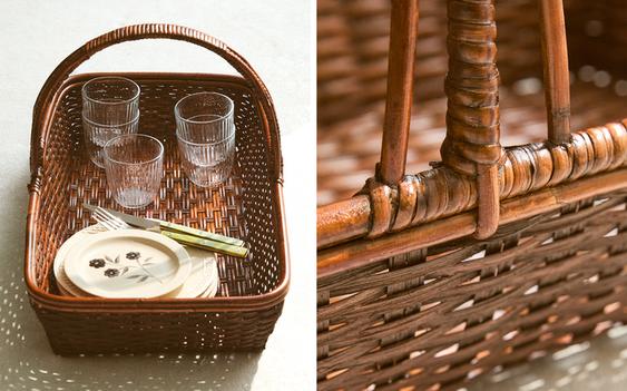 CESTA ALLUNGATA IN RATTAN
