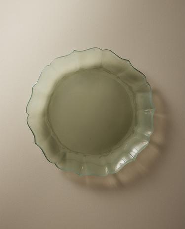 ASSIETTE À DESSERT EN VERRE ONDULÉ