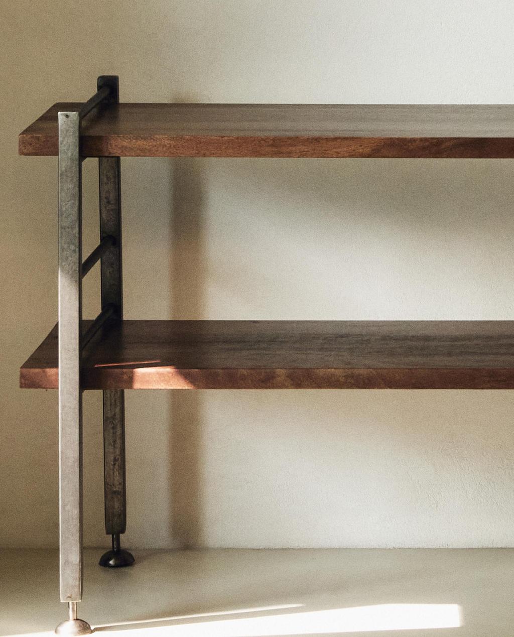 STEEL AND WOOD CONSOLE