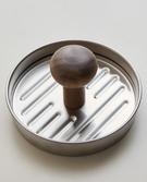 STEEL AND WOOD HAMBURGER PRESS