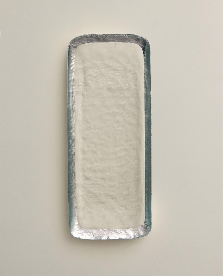 GLASS SERVING DISH WITH GOLD RIM