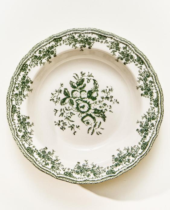 FLORAL EARTHENWARE SOUP PLATE