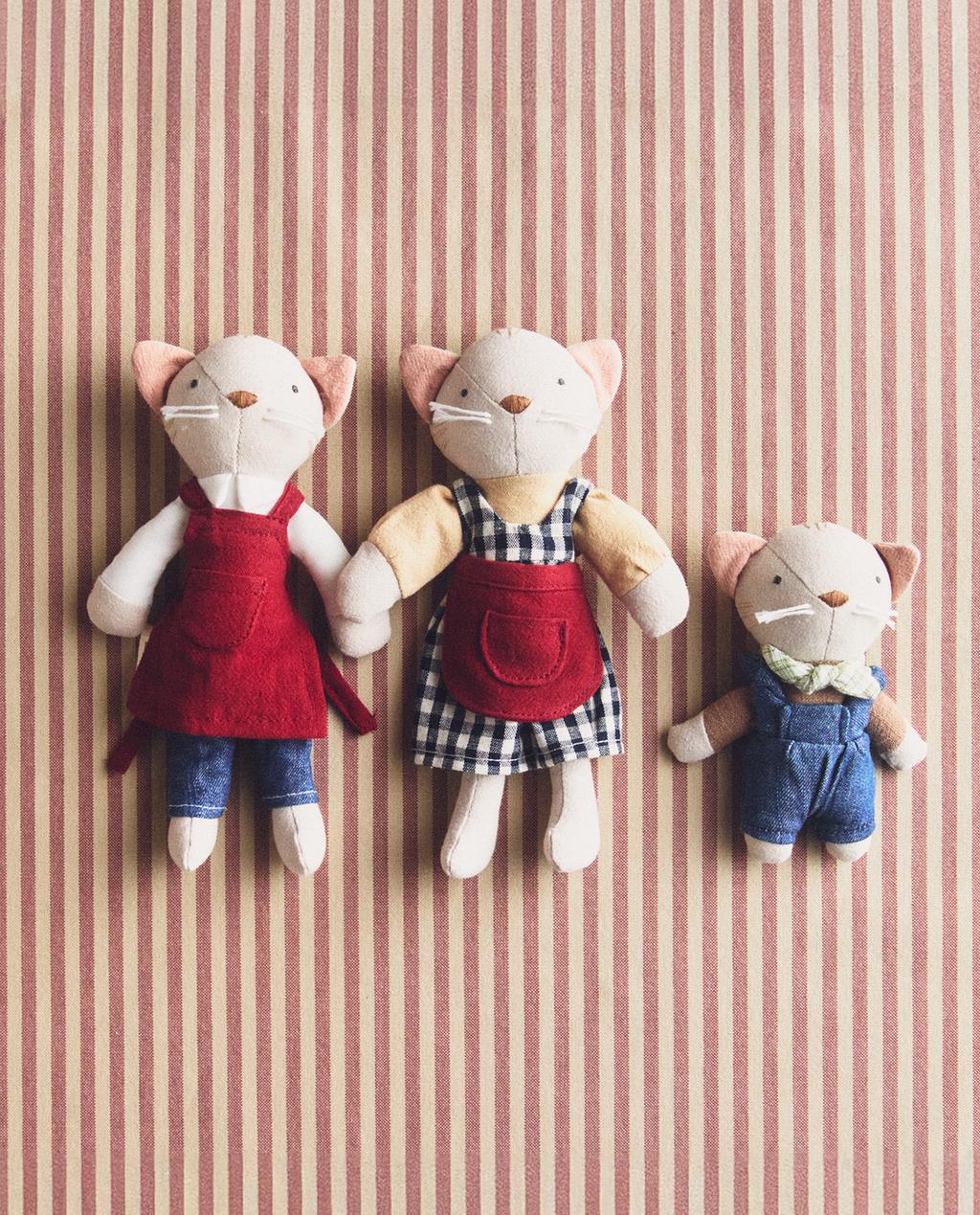고양이 가족 키즈 봉제 인형 세트(3개입)