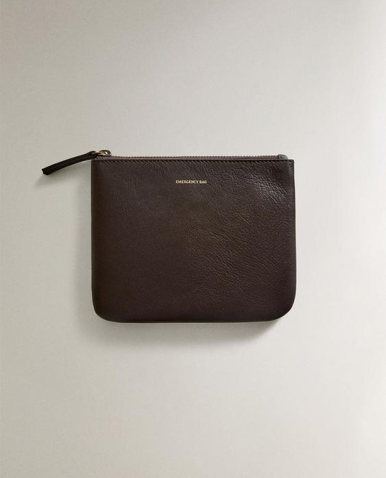 "EMERGENCY BAG" LEATHER WASH BAG